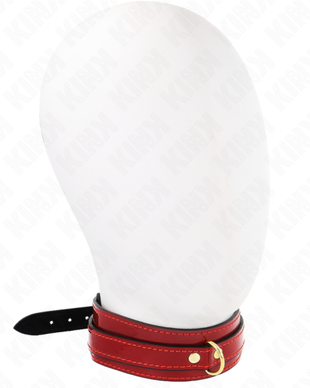 KINK - COLLIER AJUSTABLE ROUGE VIN AVEC DÉTAILS DORÉS 29-42,5 CM X 4 CM