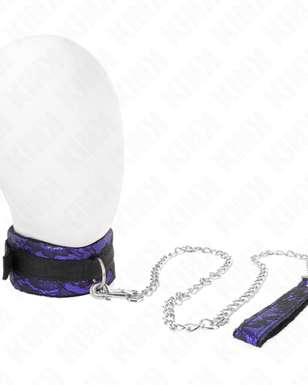 KINK - COLLIER COURT EN DENTELLE DE VELOURS AVEC CEINTURE 105 CM AVEC GARNITURE EN NYLON 44 X 5,5 CM
