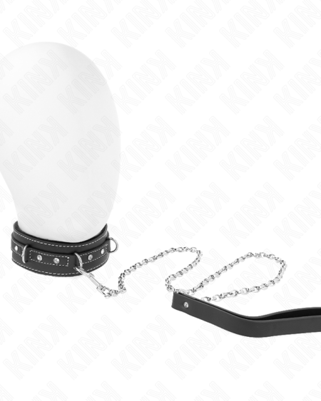 KINK - COLLIER EN CUIR PVC AVEC CEINTURE 105 CM RIVET STRASS 41,5 X 4 CM