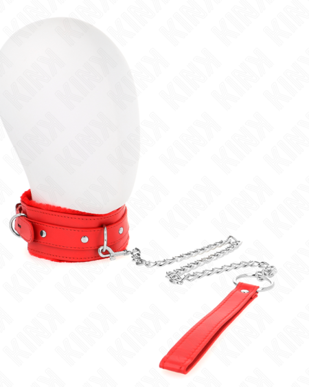 KINK - COLLIER AVEC LAISSE 65 CM AVEC RESTRICTIONS ROUGE 36-42 CM X 5,5 CM