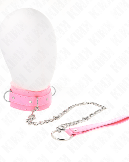 KINK - COLLIER AVEC LAISSE 65 CM AVEC RESTRICTIONS ROSE 36-42 CM X 5,5 CM