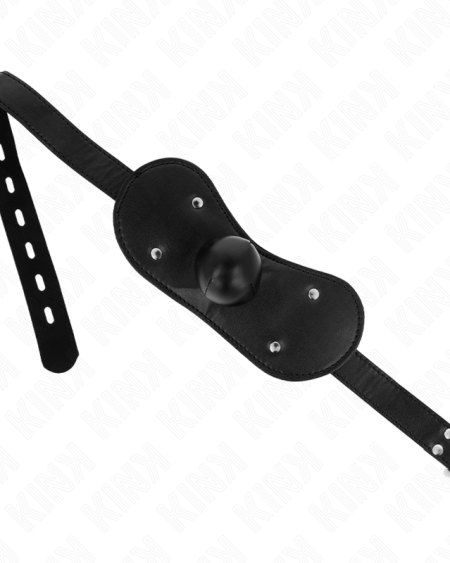 KINK - MASQUE BOUCLES BALL GAG AVEC SERRURE RÉGLABLE 42-60 CM