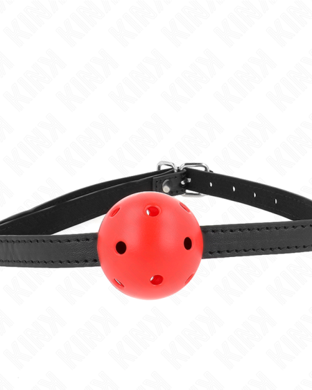 KINK - BÂILLON À BOULE SIMPLICITÉ ROUGE RESPIRANT 4,5 CM 62 x 1,5 CM