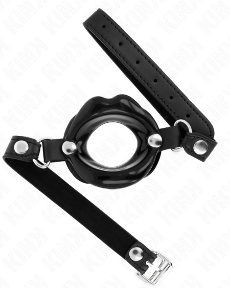 KINK - BÂTON LIP 8 CM AVEC SANGLE EN CUIR NOIR 63 x 2 CM AJUSTABLE 39-58 CM