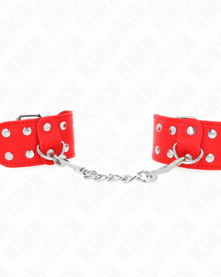 KINK - BRACELETS AVEC DOUBLE LIGNE DE CLOUS RÉGLABLES ROUGE