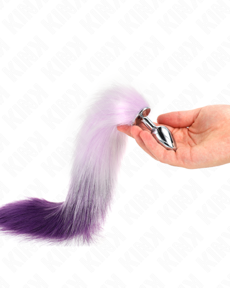 KINK - PLUG ANAL TAILLE S 7 X 3 CM AVEC QUEUE SYNTHÉTIQUE 40 CM VIOLET