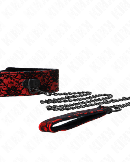 KINK - COLLIER DENTELLE AVEC CEINTURE AVEC CEINTURE EN CUIR VRAI 105 CM / 44 X 5,5 CM