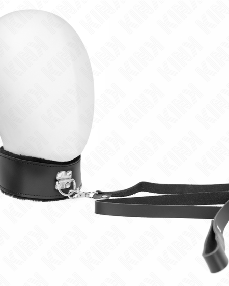 KINK - COLLIER AVEC CEINTURE 116 CM AVEC BRACELET EN CUIR NOIR AJUSTABLE 40-48 CM X 6 CM