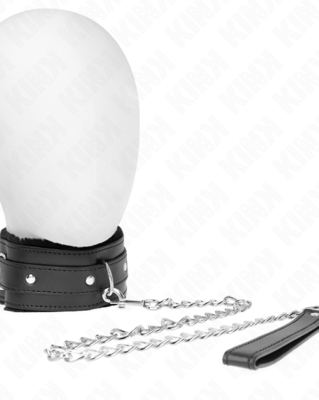 KINK - COLLIER AVEC LAISSE 65 CM AVEC RESTRICTIONS NOIR 36-42 CM X 5,5 CM