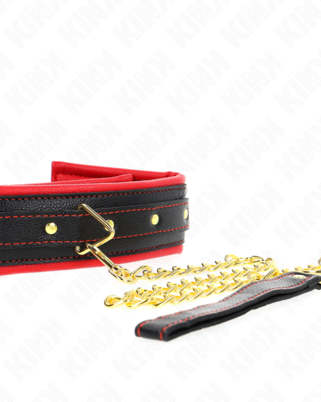 KINK - COLLIER AVEC BRACELET IMITATION CUIR ÉPONGE MODÈLE 2 RÉGLABLE 37-54 CM X 3 CM