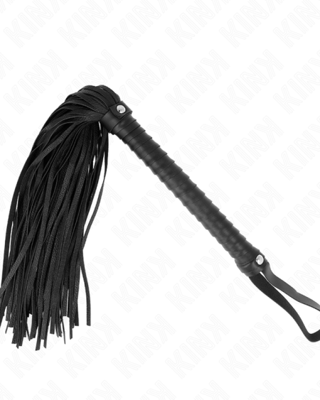KINK - FOUET AVEC MANCHE TEXTURÉ NOIR 48,5 CM