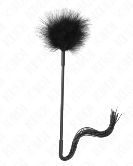 KINK - Fouet en silicone avec plumes pour chatouiller 47 cm