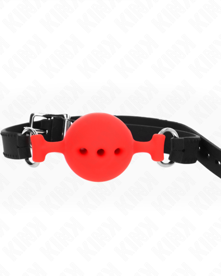KINK - BAG ENTIER EN SILICONE 55 x 2 CM AVEC BOULE DE 4,5 CM TAILLE M ROUGE AJUSTABLE 35-51 CM