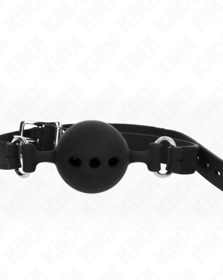 KINK - BÂTON ENTIEREMENT SILICONE 55 x 2 CM AVEC BOULE DE 5 CM TAILLE L NOIR AJUSTABLE 35-51 CM