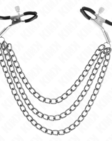 KINK - PINCES À METELIER AVEC 3 CHAÎNES NOIRES 20/23/28 CM
