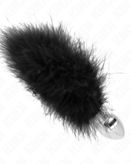 KINK - PLUG ANAL EN ACIER INOXYDABLE 11 x 7 CM AVEC PLUME 11 CM