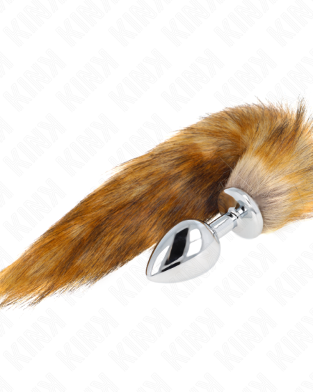 KINK - PLUG ANAL TAILLE L 10 X 4 CM AVEC QUEUE SYNTHÉTIQUE 40 CM MARRON