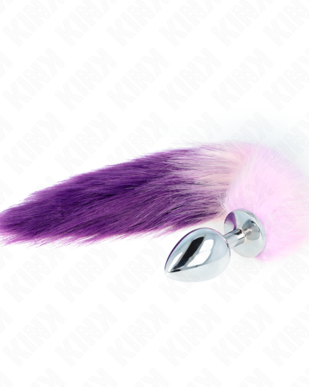 KINK - PLUG ANAL TAILLE L 10 X 4 CM AVEC QUEUE SYNTHÉTIQUE 40 CM VIOLET