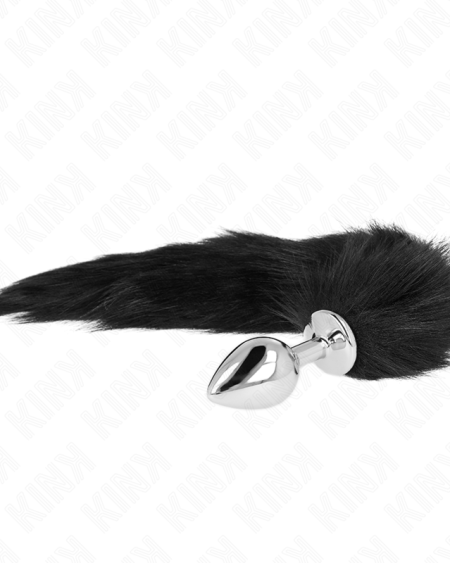 KINK - PLUG ANAL TAILLE M 8 X 3,5 CM AVEC QUEUE SYNTHÉTIQUE 40 CM NOIR