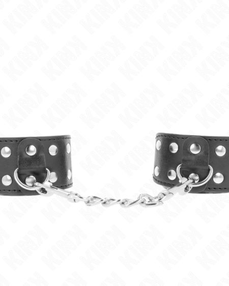KINK - BRACELETS AVEC DOUBLE LIGNE DE CLOUS RÉGLABLES NOIR