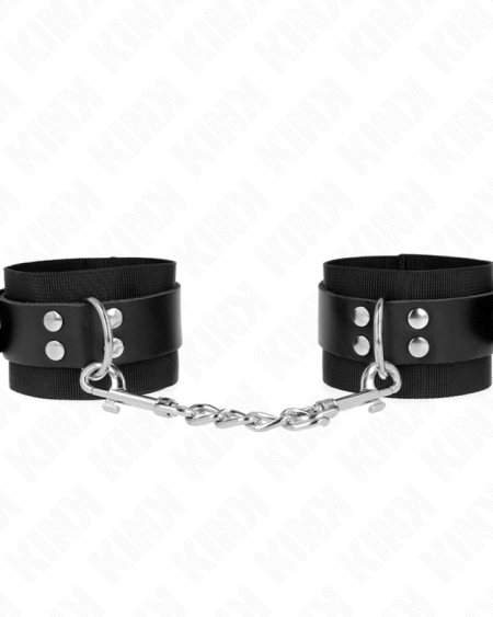 KINK - APPUI-POIGNETS EN NYLON NOIR AVEC CEINTURE EN CUIR NOIR AJUSTABLE 19-29 CM X 5,1 CM