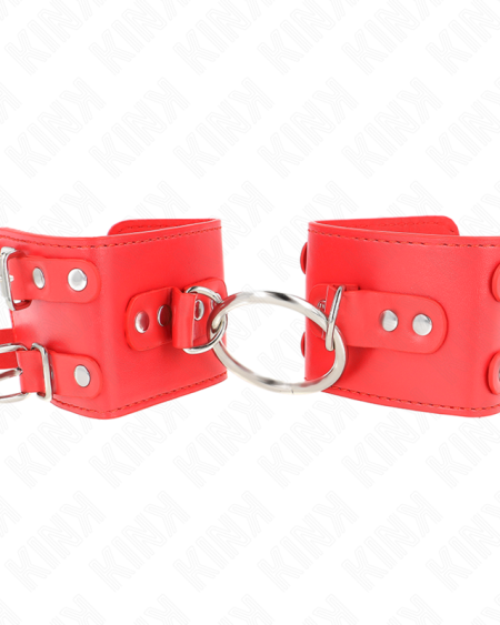 KINK - APPUI-POIGNETS FIXES AVEC ANNEAU ET CLOUS RÉGLABLES ROUGE 17-22 CM X 6,5 CM