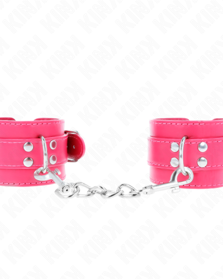 KINK - APPUI-POIGNETS ROSE FRAMBOISE AVEC DOUBLURE ROSE FRAMBOISE RÉGLABLE 20-28 CM X 5,5 CM