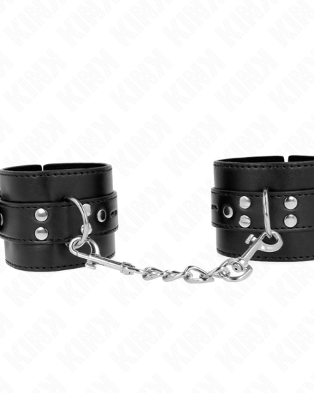 KINK - APPUI-POIGNETS NOIR AVEC CEINTURE NOIRE RÉGLABLE 17-28 CM X 6 CM