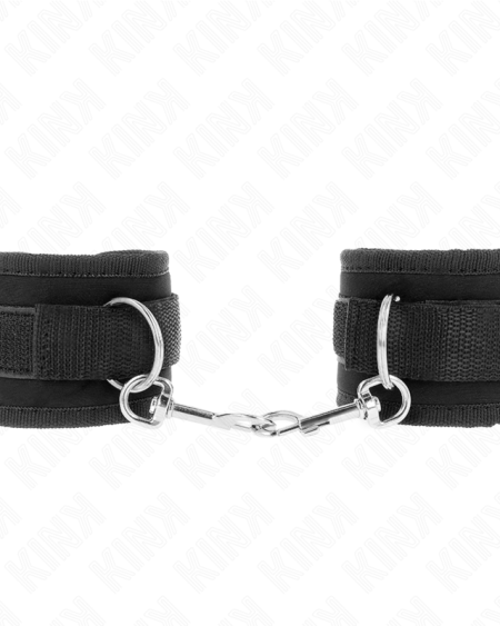 KINK - APPAREILS-POIGNETS À CROCHET ET BOUCLE EN NYLON NOIR MODÈLE 2 RÉGLABLE 18-35 CM X 6 CM