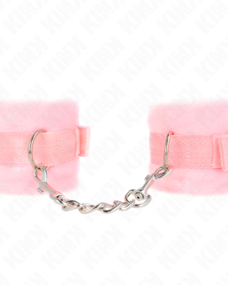 KINK - MANCHETTES DÉBUTANT EN FOURRURE ROSE 30 X 7 CM