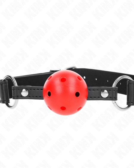 KINK - BÂTON RESPIRANT 4 CM AVEC DOUBLE RIVET CUIR 62,5 x 2,5 CM RÉGLABLE 42-58 CM