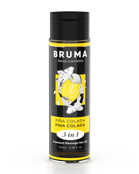 BRUMA - HUILE DE MASSAGE PREMIUM EFFET CHALEUR SAVEUR PINA COLADA 3 EN 1 - 100 ML