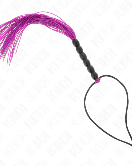 KINK - MINI FOUET EN SILICONE AVEC 6 BILLES VIOLES 26 CM