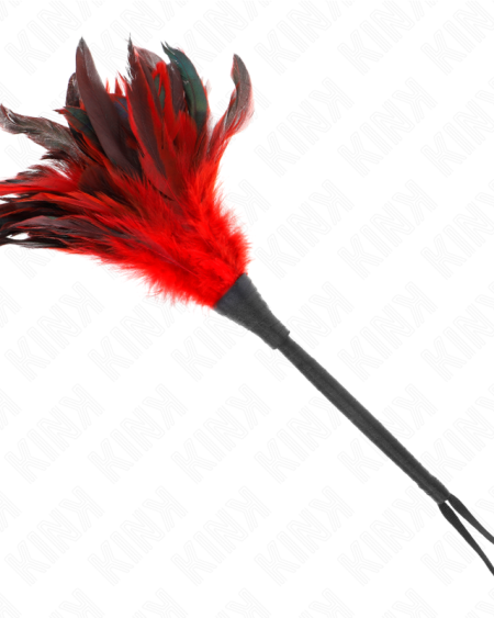 KINK - PLUMES DE POULET TICKLE EN FORME DE CORNE ROUGE 36 CM