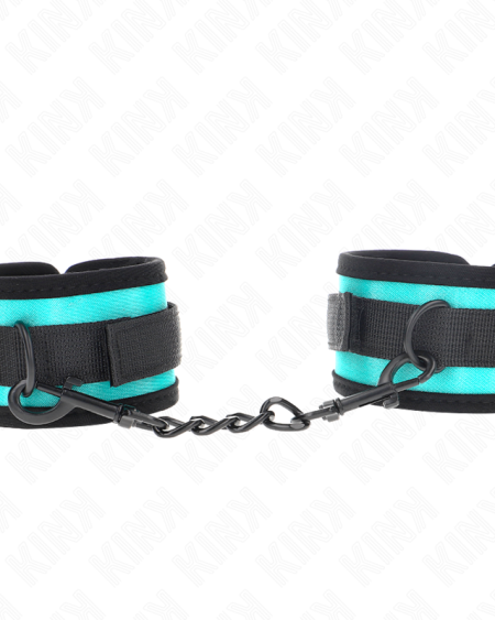 KINK - APPAREILS DE POIGNET EN NYLON À CROCHET ET BOUCLE NOIR-BLEU RÉGLABLE 18-32 CM X 5 CM