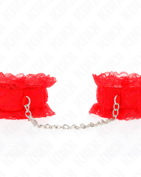 KINK - ATTENTES-POIGNETS ÉLASTIQUES EN DENTELLE ROUGE