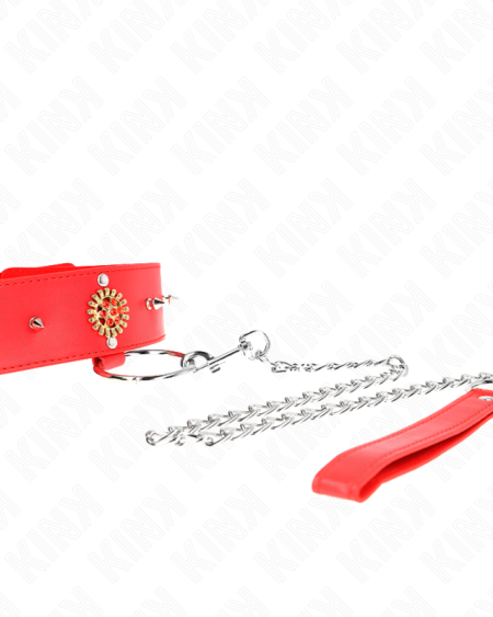 KINK - COLLIER DIAMANTS ROUGES AVEC CEINTURE 65 CM AJDUSTABLE 35-51 CM X 7 CM