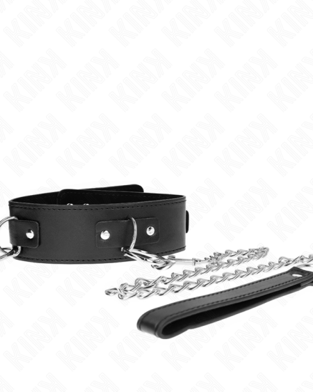 KINK - COLLIER AVEC LAISSE 65 CM 3 ANNEAUX MODÈLE 2 RÉGLABLE 36-43 CM X 5 CM