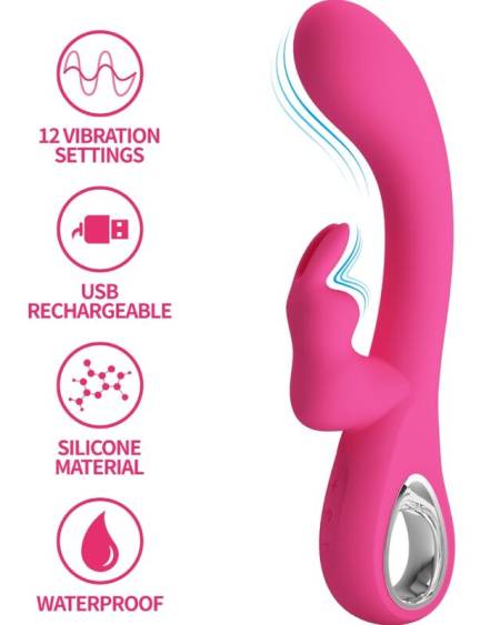PRETTY LOVE - VIBRATEUR NOVAK RABBIT 12 VIBRATIONS ROSE