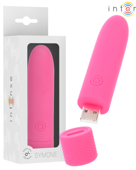 INTENSE - SYMONE BULLET VIBRANT RECHARGEABLE USB 8 VIBRATIONS ROSE 10 X 2,2 CM