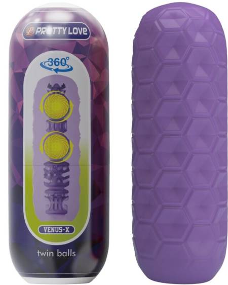 PRETTY LOVE - MASTURBATEUR POUR HOMME À DEUX BOULES VIOLET
