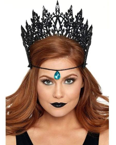 LEG AVENUE - COURONNE AVEC PAILLETTES ET BIJOUX NOIR