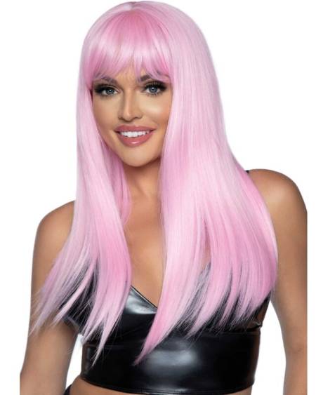 LEG AVENUE - PERRUQUE LONGUE FRANGE DROITE ROSE