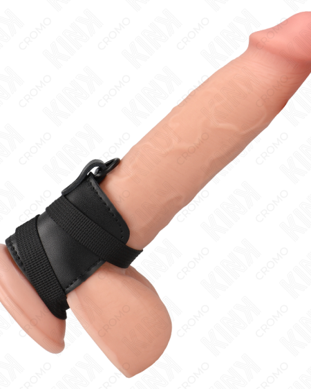 KINK - ANNEAU PÉNIS EN CUIR AVEC SANGLES RÉGLABLES