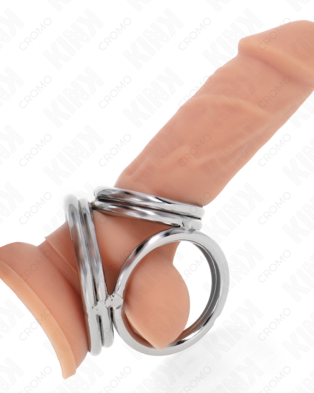 KINK - ANNEAU PÉNIS EN MÉTAL TRIPLE CHROME 3,8 CM À 5 CM MODÈLE 1