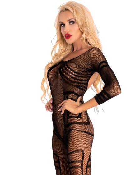 LIVCO CORSETTI FASHION - PEIGNOIR + CHEMISE + STRING MELISENDA CF 1709 NOIR S
