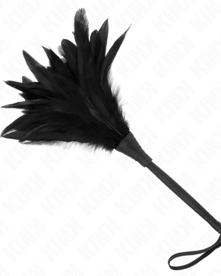KINK - PLUMES DE POULET TICKLE EN FORME DE CORNE NOIRE 36 CM