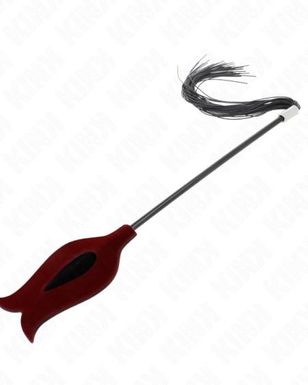KINK - Fouet à pompon en silicone forme rose 45 cm