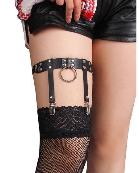 SUBBLIME - 953744 JARRETELLE PUNK EN CUIR AJUSTABLE NOIR TAILLE UNIQUE