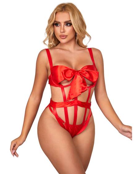 SUBBLIME - 954468 BODY SEXY CALADO CON LAZO ROJO S/M